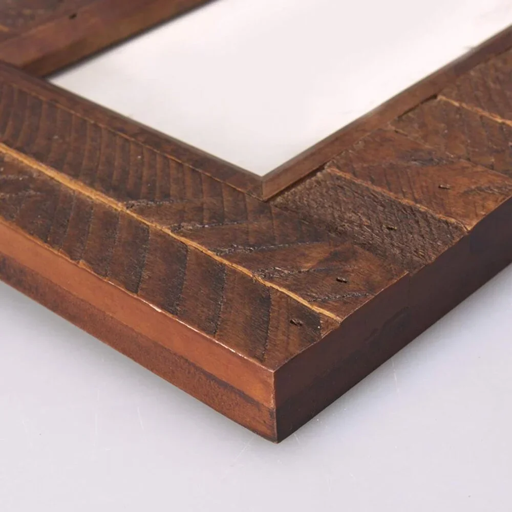 Wooden Picture Frame 8x10 inch, Wood Plank Design with Rustic Brown Finish, Wall - Picture 3 of 7